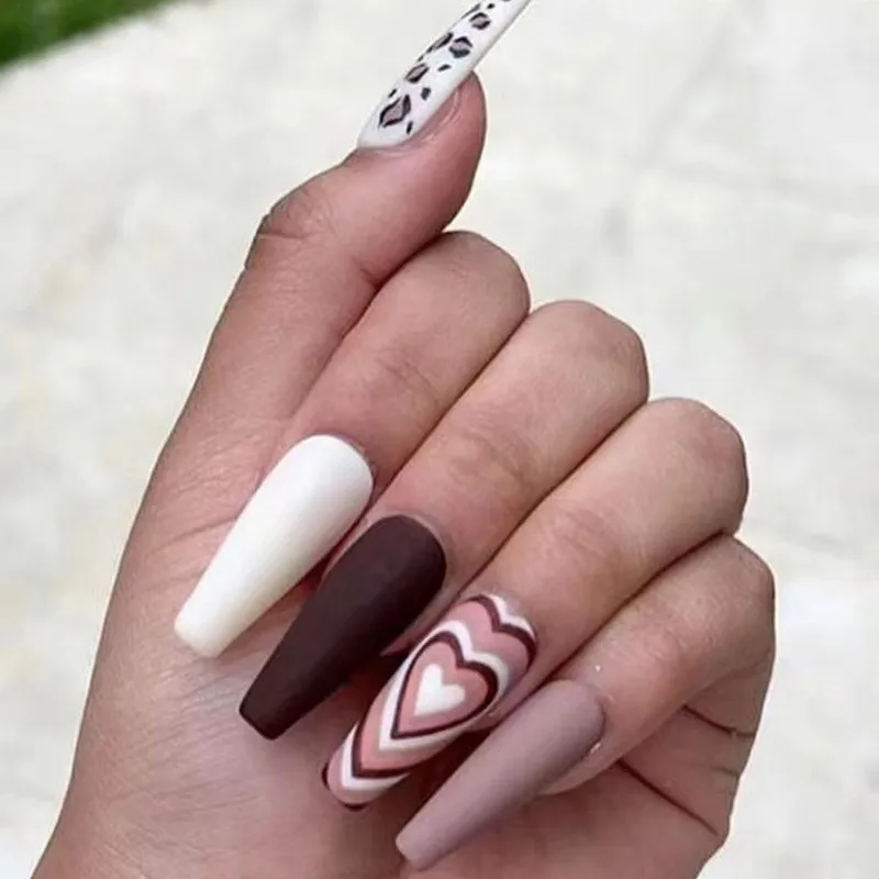 Wholesale Price Customized Oval Middle Ballerina Shining Nails Art Artificial Customize Nails Press On Nails