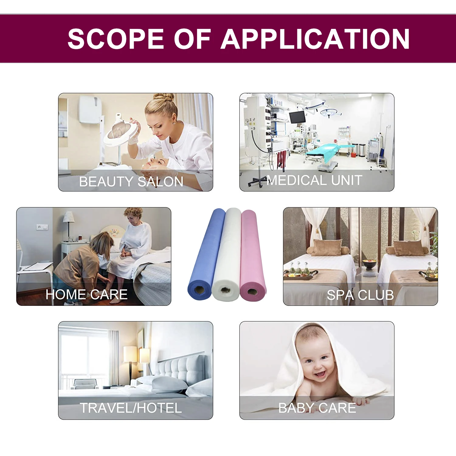 Disposable Bed Sheet Disposable Nonwoven Examination Hospital Table Paper Bed Cover Sheet Roll