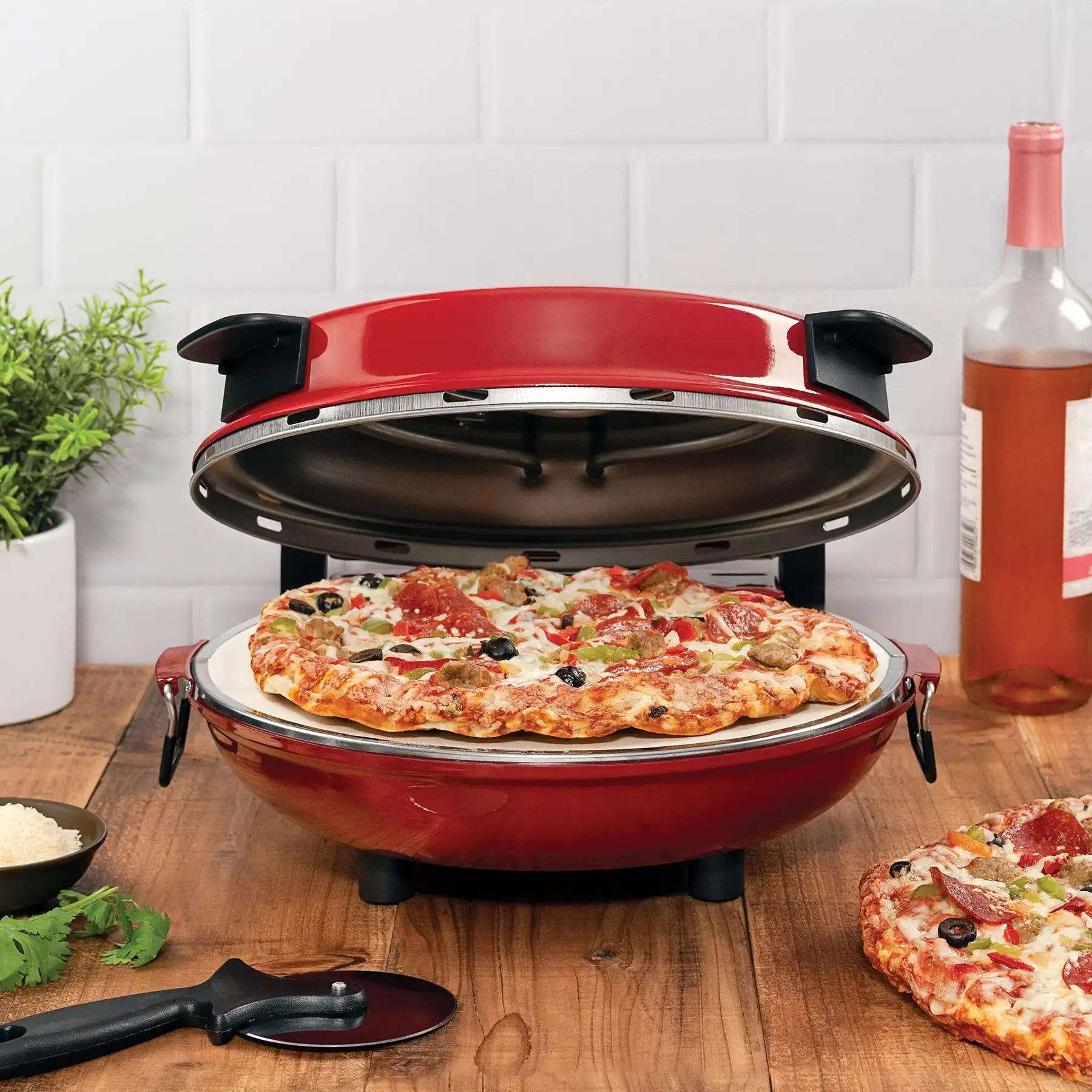 Pizza maker machine automatic with window Electric pizza oven make pizza maker