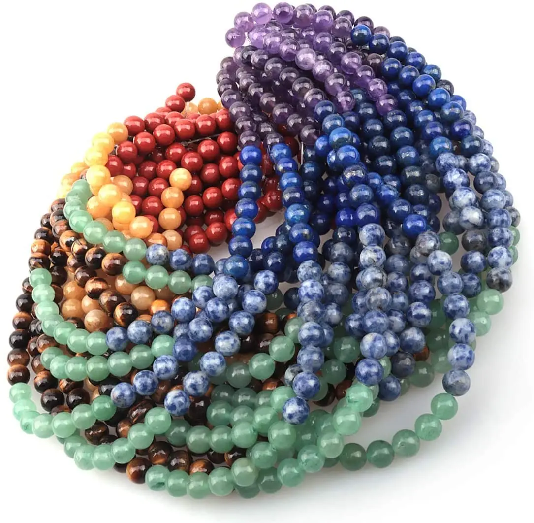 7 Chakra Waste Loose Beads Bulk Stone for Jewelry Making 4 6 8mm 10 12mm