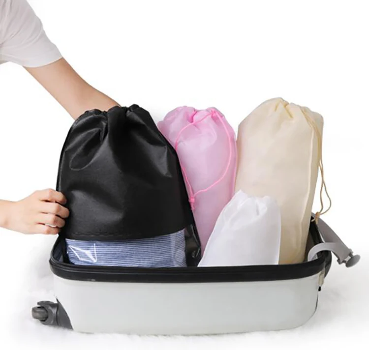 Дорожные сумки для обуви, портативные прозрачные бытовые пыленепроницаемые сумки для хранения обуви со шнурком для мужчин и женщин