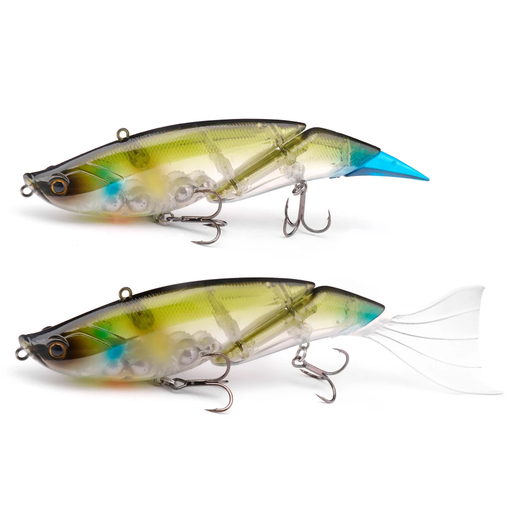 Wholesale  Soft Plastic Tail 2 section multi jointed lure Fishing Tackle Bait glide bait swim bait