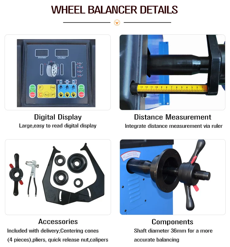 Economical Tyre Vehicle Equipment Dynamic Balance Instrument Car Wheel Balancing Machine For Sale