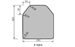 250x300mm Type E Best seller lightweight plate