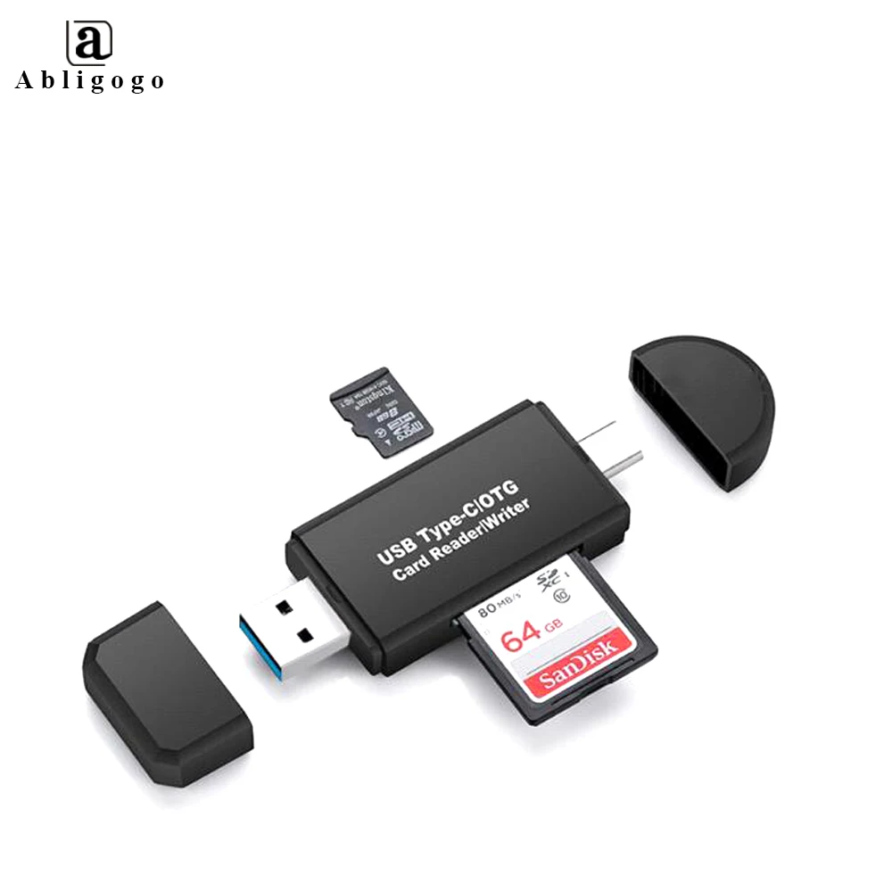  Лучший поставщик 2 в USB 3 0 type c Универсальный TF/SD кардридер для смартфона