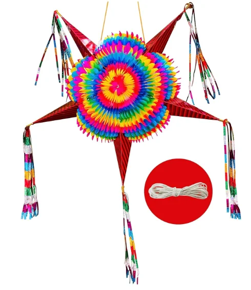 wholesale Party Mexican Star Pinata Festive Rainbow Pinatas Party Decorations foldable 32 Inch Large  Birthday Pinata for Kids B