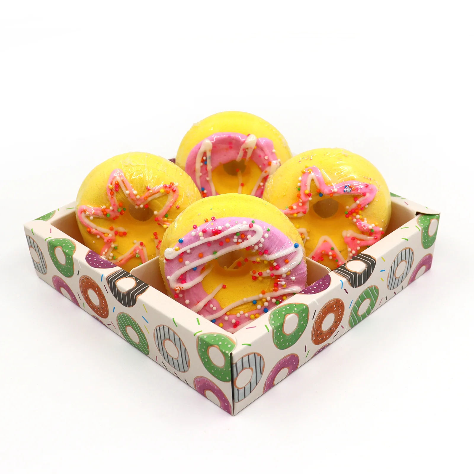 Shiyan wholesale organic handmade fizzy OEM Donut  bathbomb spa crystal bath bombs private label handmade bath fizzer