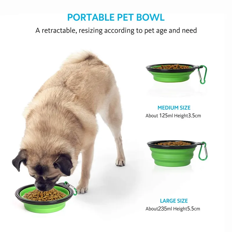 
Dog Water Bottle Dog Bowls for Traveling Pet Food Container 2-in-1 with Collapsible Dog Bowls 