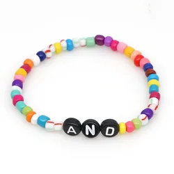 Woven Colorful Collection Engravable Acrylic Letters Bracelets  Boho Ethnic Bracelet for Women