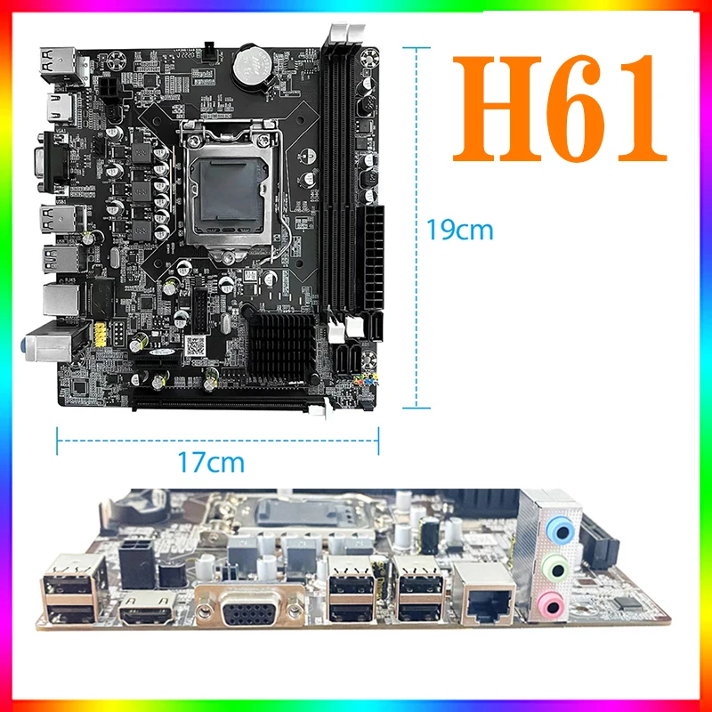 motherboards for pc gaming H61 set lga 1155 ddr3 Core i5 3470 cpu H61 motherboard for pc gaming mini itx set