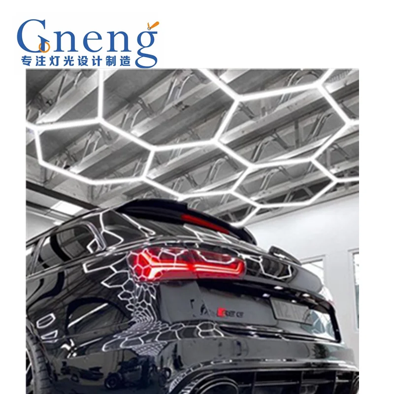 The customized LED hexagonal light without the one-step installation for the car detailing and car polishing lights