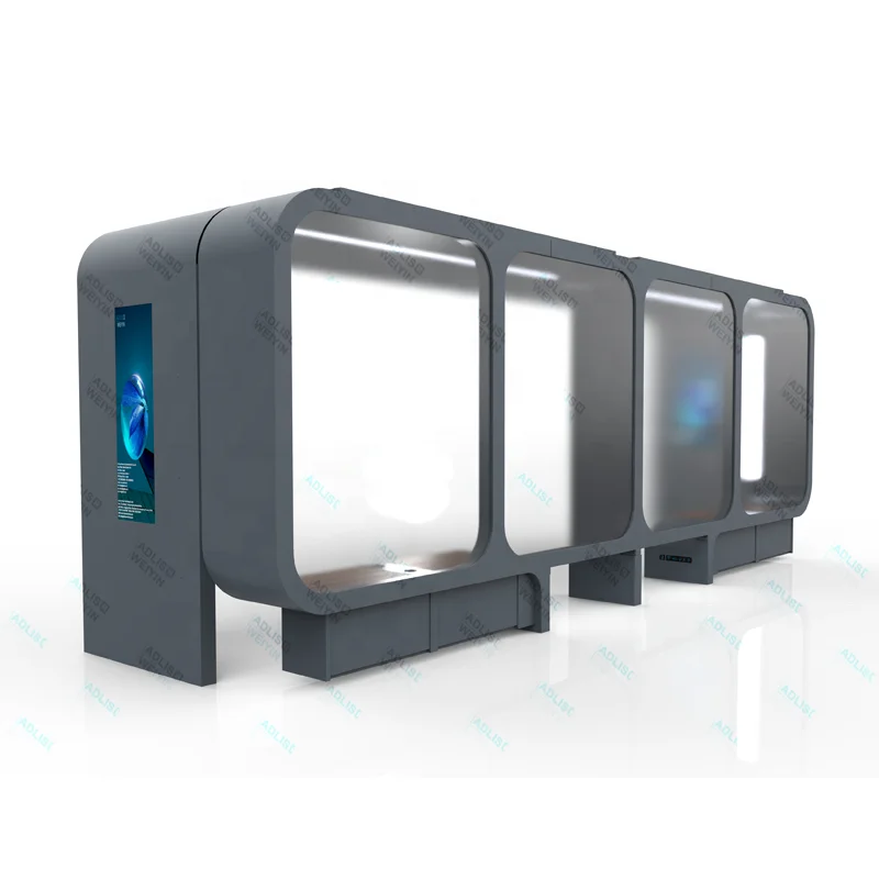 High Quality Stainless Steel Solar Bus Shelter Modern Multi-Functional Smart Bus Stop with Glass Material
