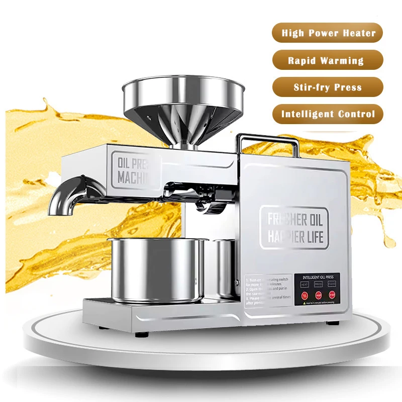 Fully Automatic Small Electric Oil Press Machine Oil Making Processing Machine Mini Seed Oil Pressers Comercial