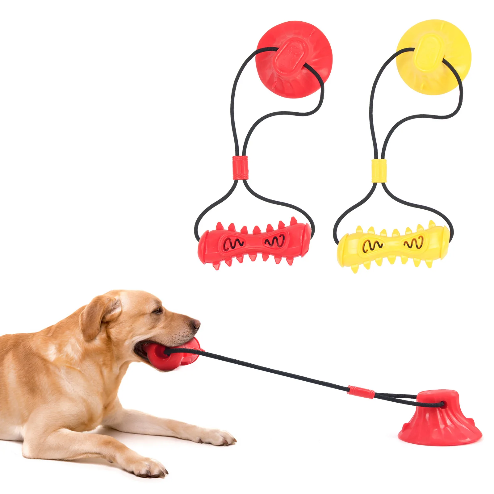 New Medium Large Dog Molar Toy Bite Plush and Rubber Dog Bone Stick with Suction Cup for Cat Toy Application