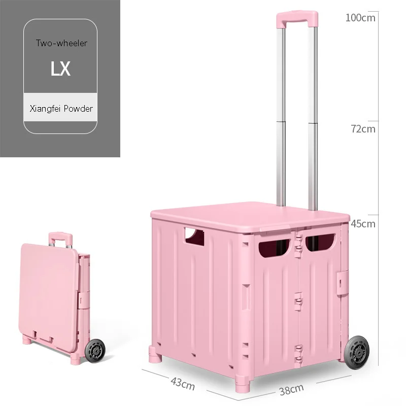 Hot sale foldable hand stacked plastic outdoor camping trolley to buy vegetables take express portable folding cart