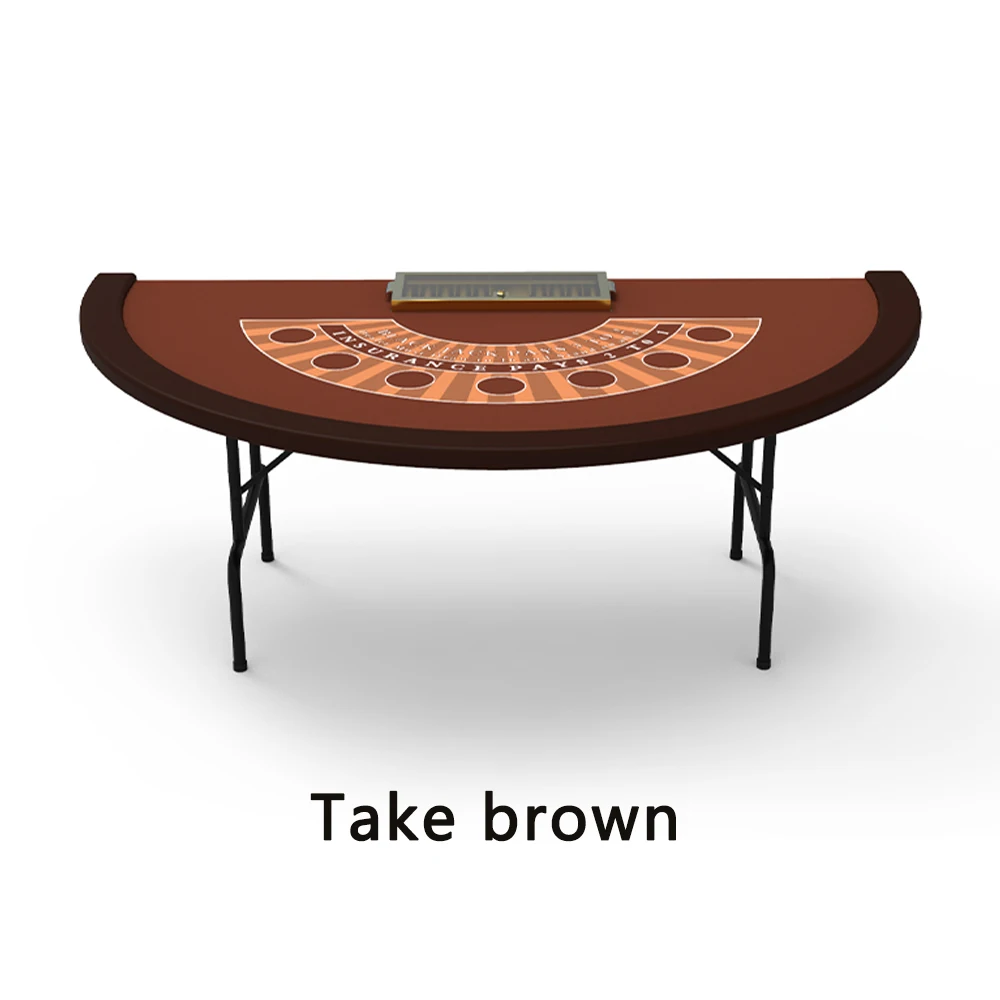 Wholesale price gambling luxury custom folding blackjack poker table with cup holder for sale