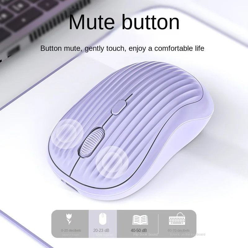 VONN Dual-Mode Wireless Bluetooth Mute Mouse Mini USB Interface Universal for Office Notebook Mobile Phone