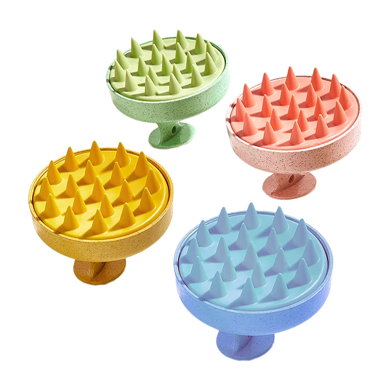 SAIYII Hot Selling Eco Friendly Hair Scalp Massager Shampoo Brush Wheat Straw Scalp Brush With Logo