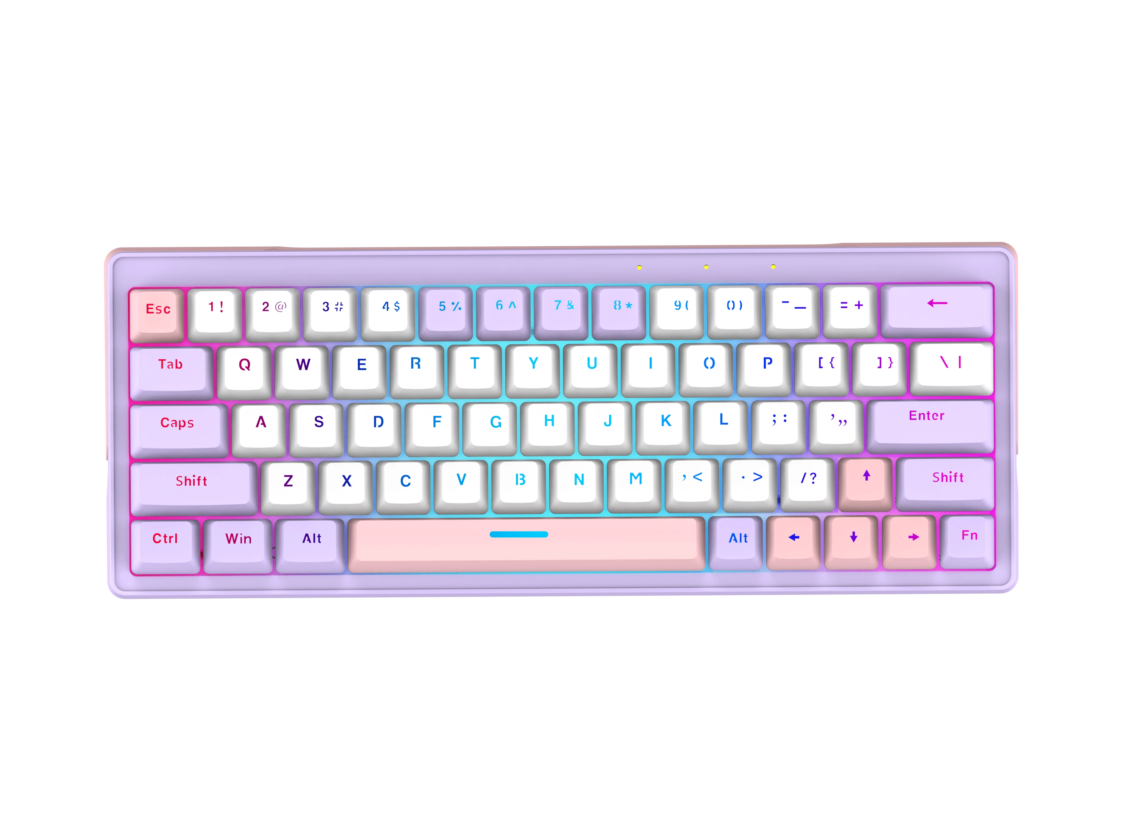 rgb switch hot swap gaming mechanical keyboard 63 key colorful anti gosting type-c 2.4G bluetooth  tri-mode keyboard