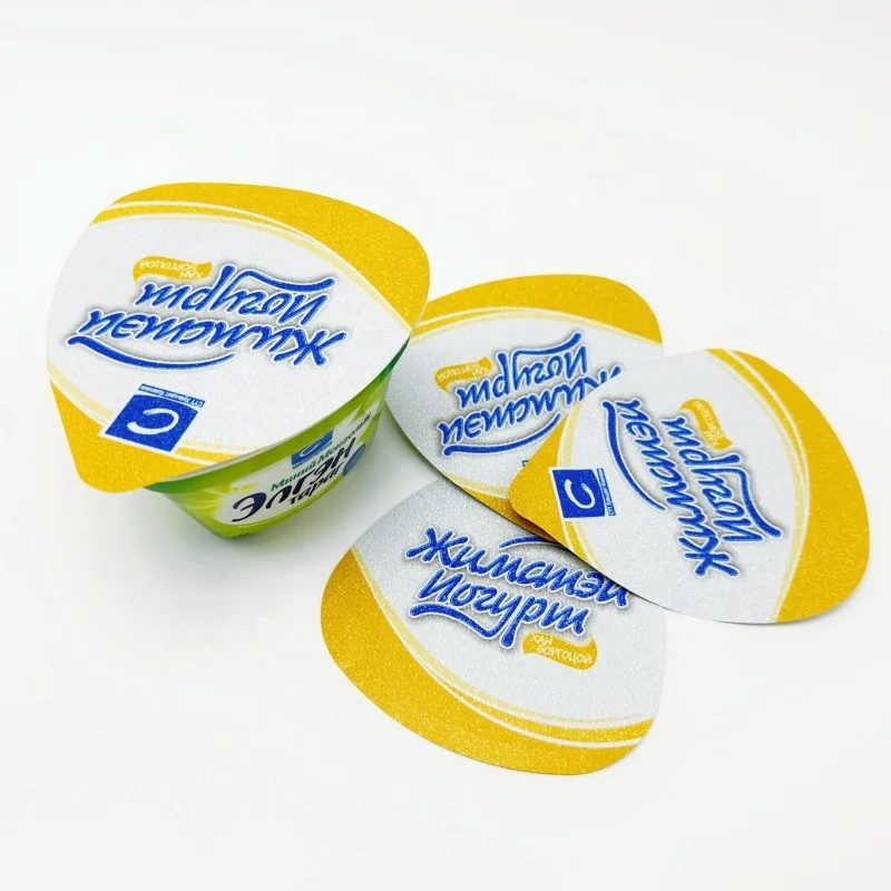 Heart Shaped Aluminum Seal Lid Heat Sealing Printed For Cup Foil Sealing Disposable Foil