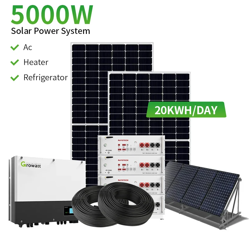 Technology Wholesale Price 5000 Watts Hybrid Inverter Solar Photovoltaic Panels And Battery 5Kw Solar Power System