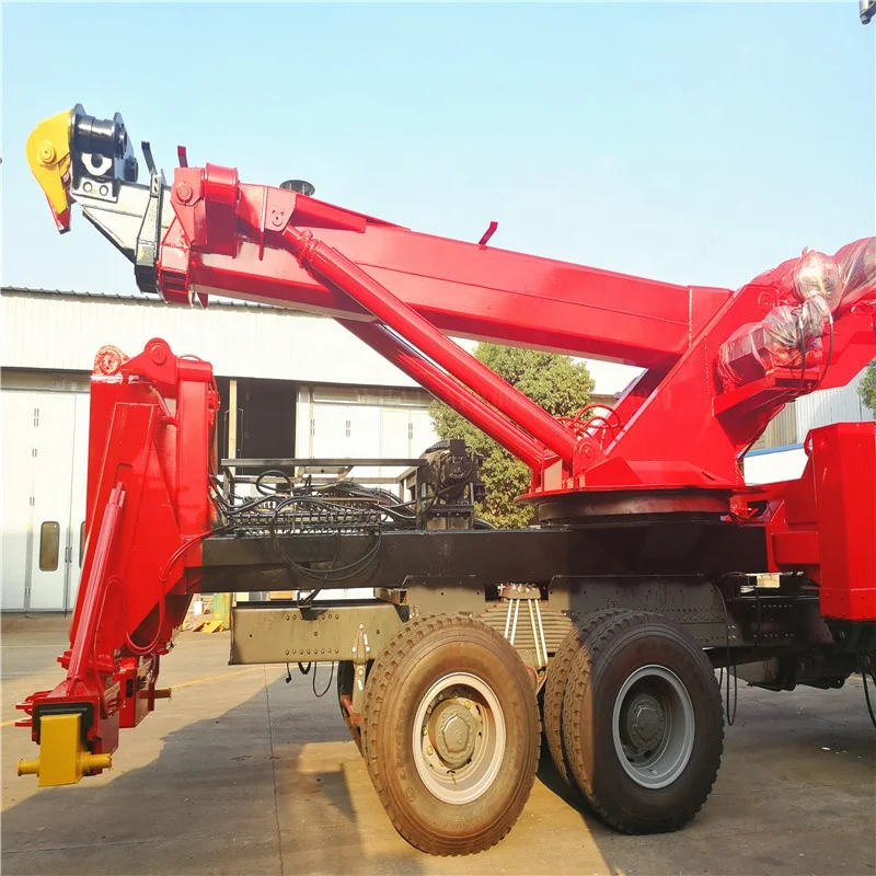 12*4 heavy duty road CLW 40 ton rotator tow truck wrecker with 360 degrees rotate boom equipment