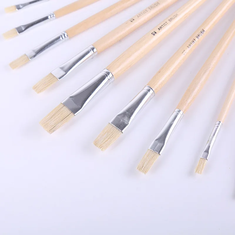 Artist 12PCS Paint Brush Set Professional Art Supplies Birch Bristles Hair Paint brushes for Acrylic Watercolor Oil Gouache Pain