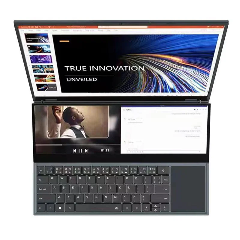 AIWO OEM laptop New Arrival  core i7 10850 two screen laptop computer gaming touch scr ordinateur portable 2 dual screen laptop