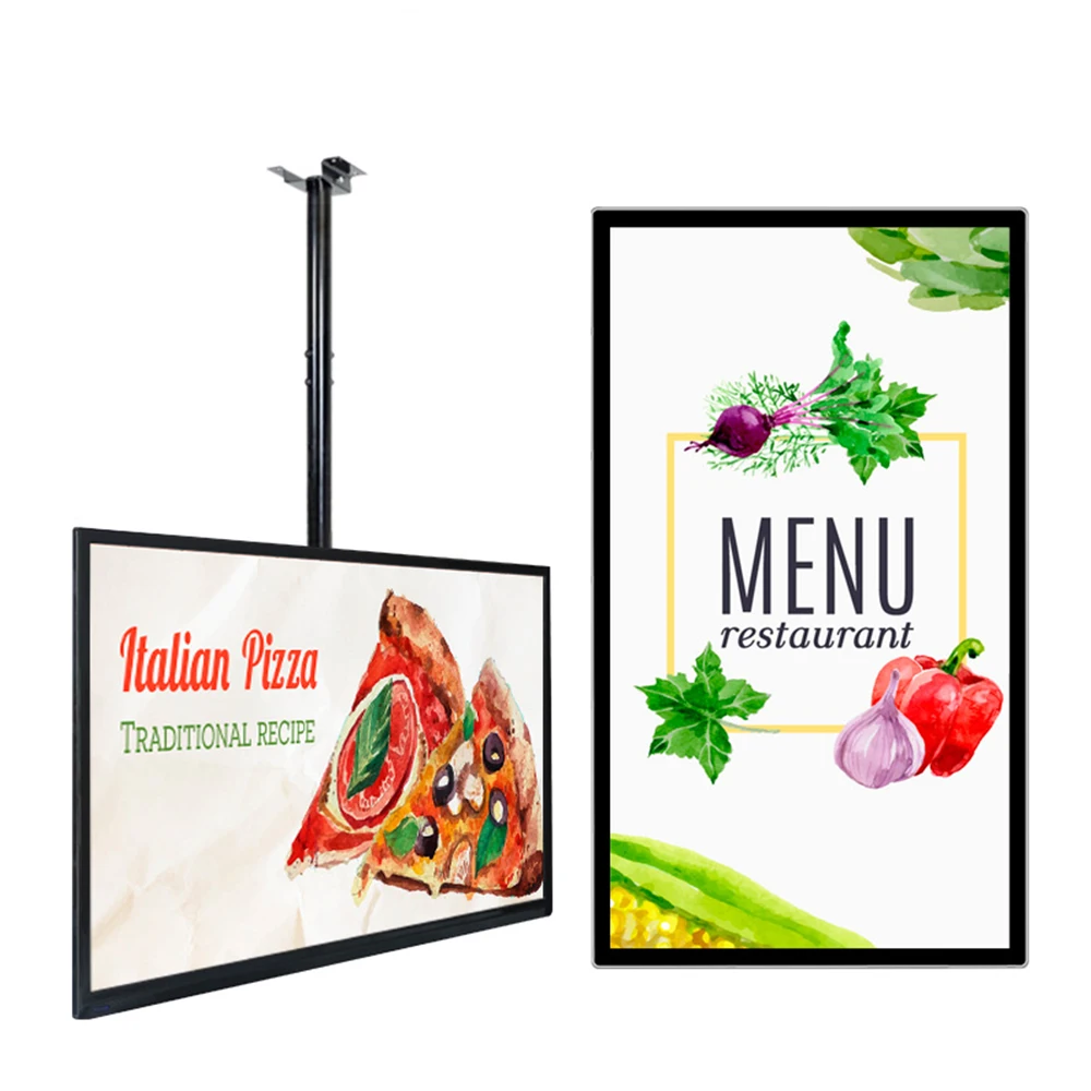 Высокая яркость 2500 нит ЖК-окно магазина двухсторонний дисплей висячие цифровые вывески Окно ЖК рекламный экран