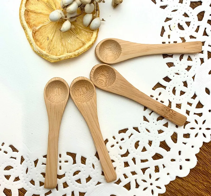 Measuring spoon engravable serving  powder scoops eco mini bamboo spoon