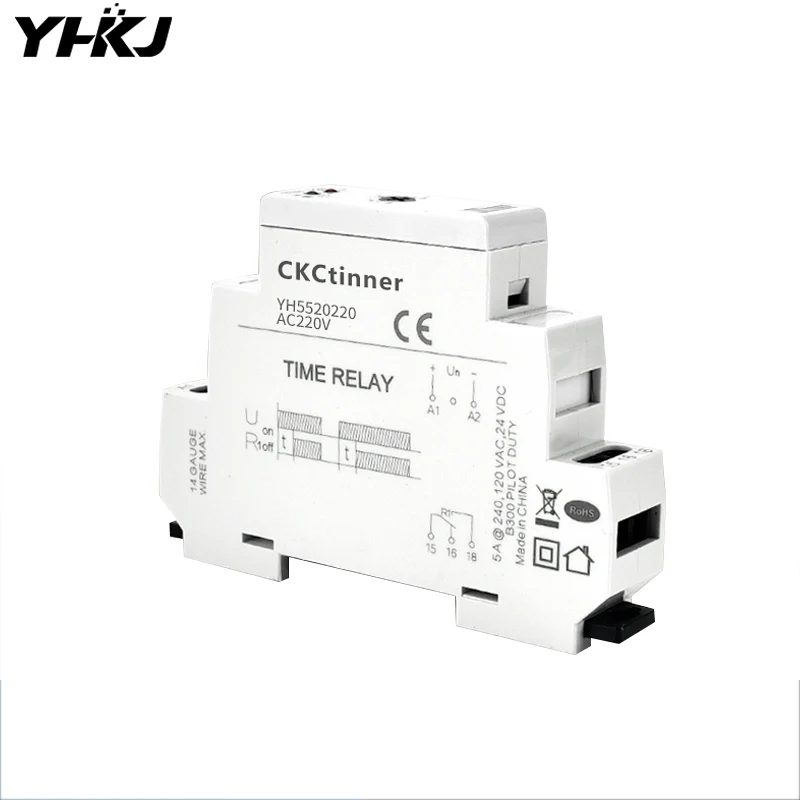 Star delta time relay YH5520220 220v/380v motor Star delta start controller time adjustable guide rail type