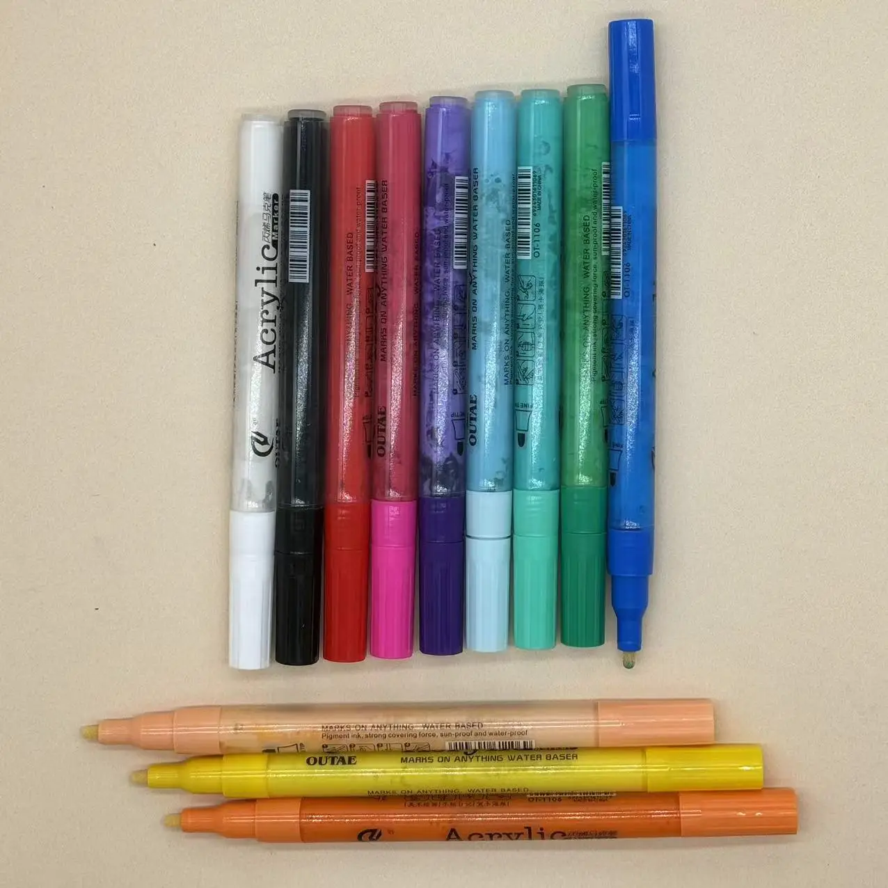 Hot Selling High Quality Wholesale Colorful Drawing  Pen 12 Colors Art Acrylic Marker Pen Set