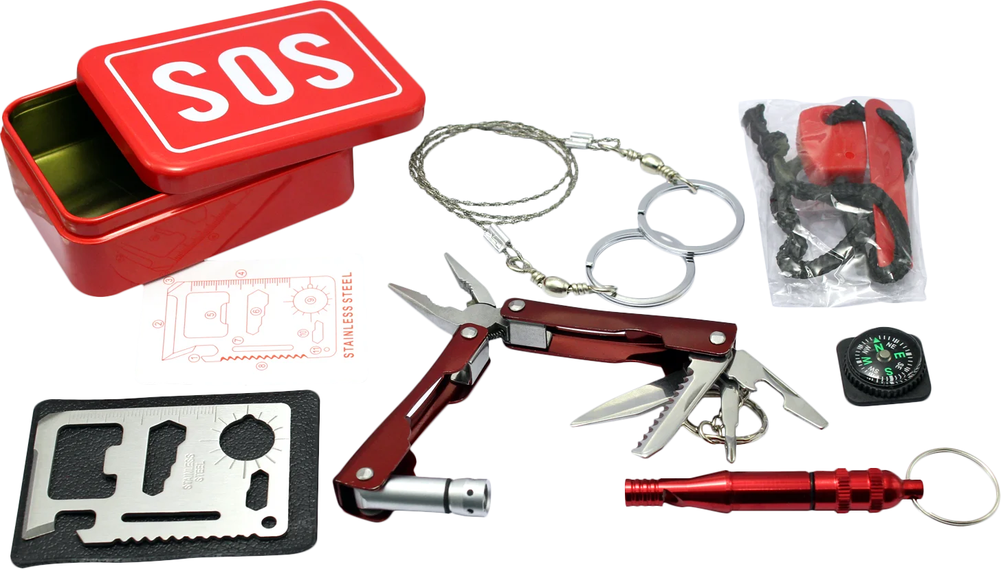 SOS First Aid Kit Box for Survival Emergency Gear Kits First Aid Tin Box