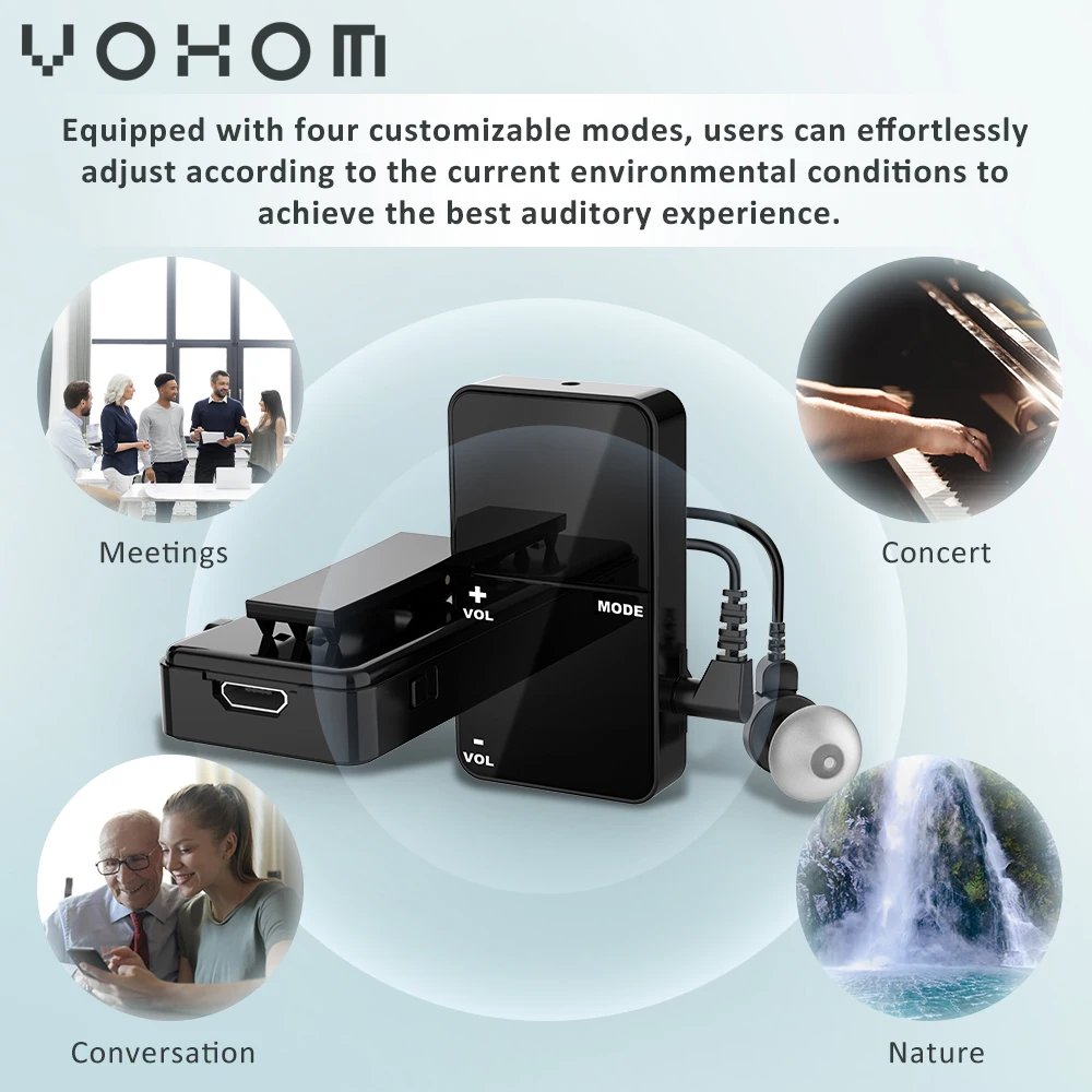 VOHOM portable pocket hearing aid for hearing loss china good price MINI hearing amplifier