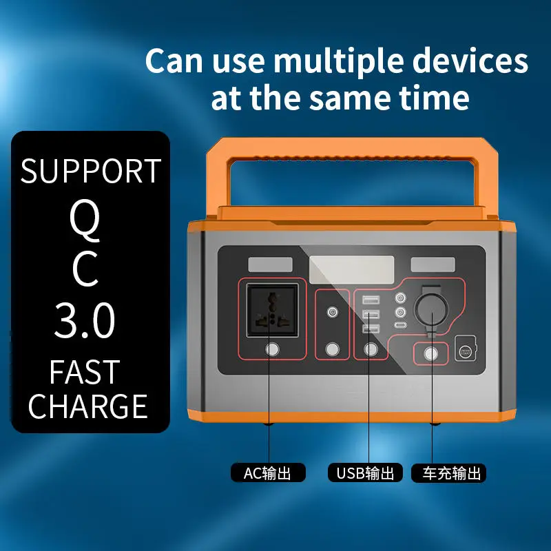 Convenient solar emergency power supply 110V 220V outdoor generator 500W energy storage emergency power supply