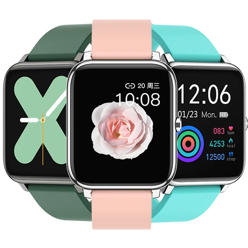 2021 Smart Watch P22 Men Women Bracelet with Metal Body Custom Dial Full Screen Touch Wrist Watches pk P8 P9 Smartwatch