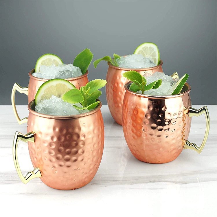 luxury Stainless Steel Custom Cups with Logo Package Multi-Size 19.5 Ounces Copper Moscow Mule Mug
