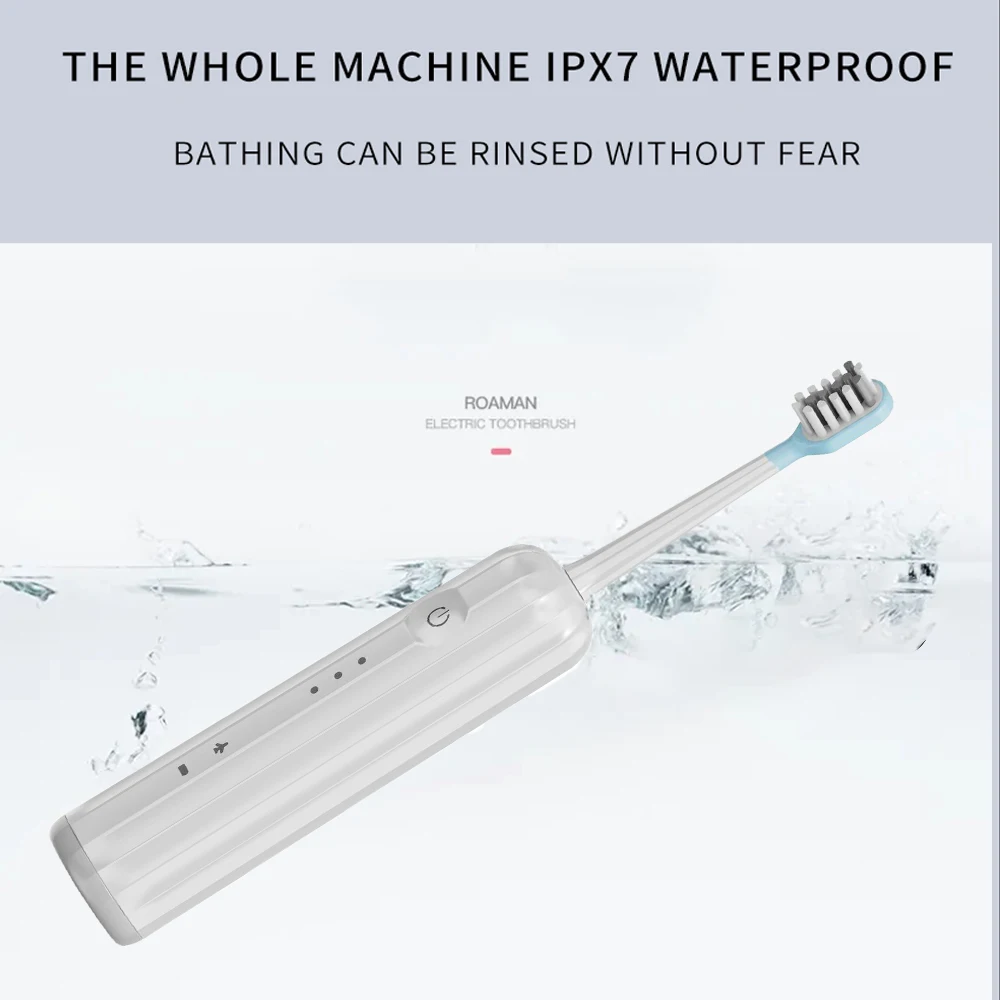 Wave Electric Toothbrush Oscillation & Vibration Sonic Electric Toothbrush IPX7 Waterproof Magnetic Rechargeable Toothbrush