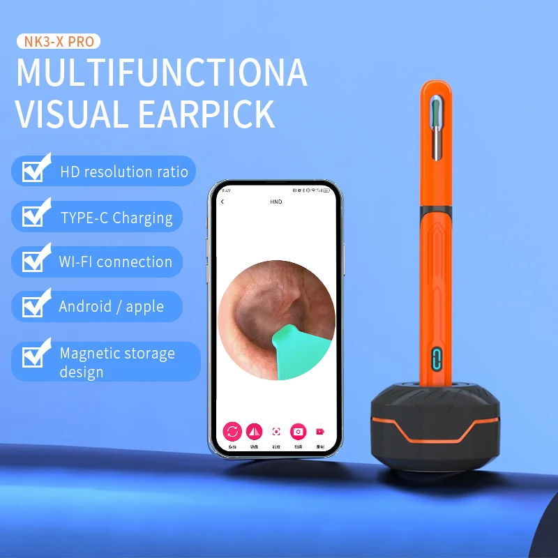 Wireless WiFi Ear Pick Otoscope Camera Borescope Luminous Ear Wax Cleaning Teeth Oral Inspection Health Care Ear Cleaner