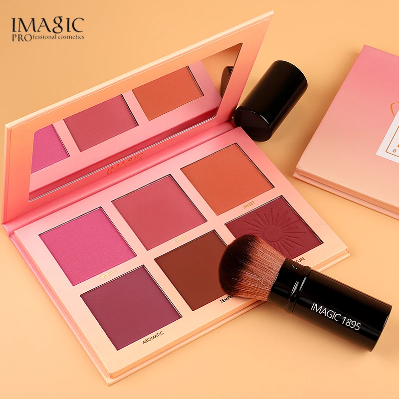 Wholesale private label face highlight makeup 6 color contour blusher palette