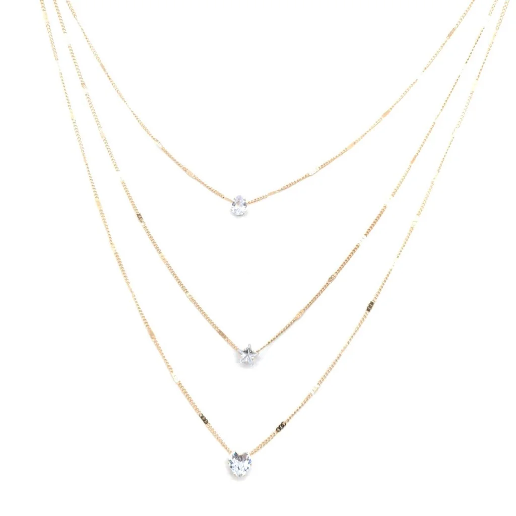 Hot Sale Fashionable Multi-layered Clavicle Chains for Women Love Heart Star Droplet Pendants Necklaces Jewelry Gifts