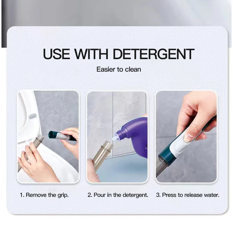 2025 New Trend PP Bathroom Cleaning Wall Mounted Silicone Toilet Brush Set with Detergent