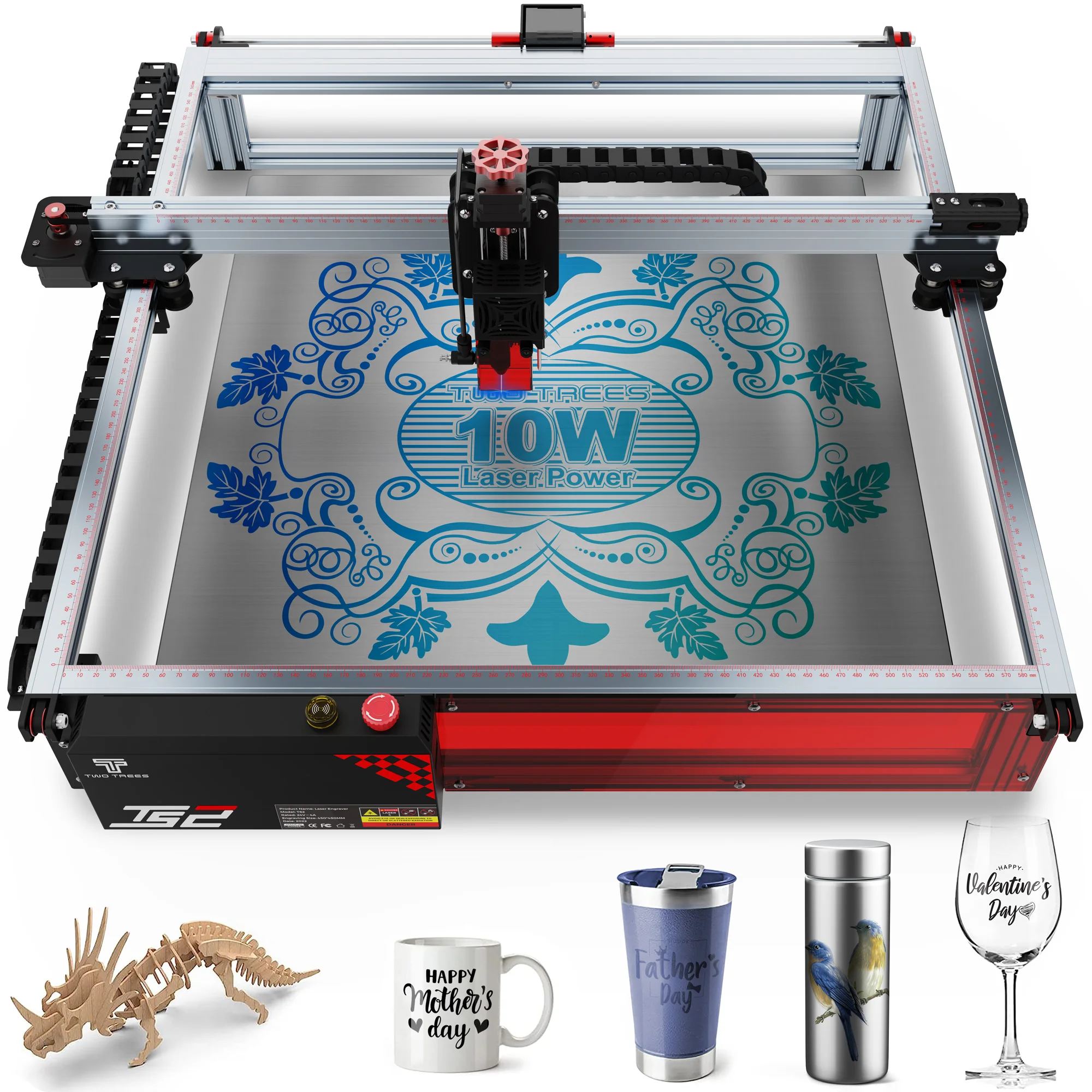 TS2 10W portable wood blanks mr carve metal mini small gravure laser engraving and cutting machine two trees