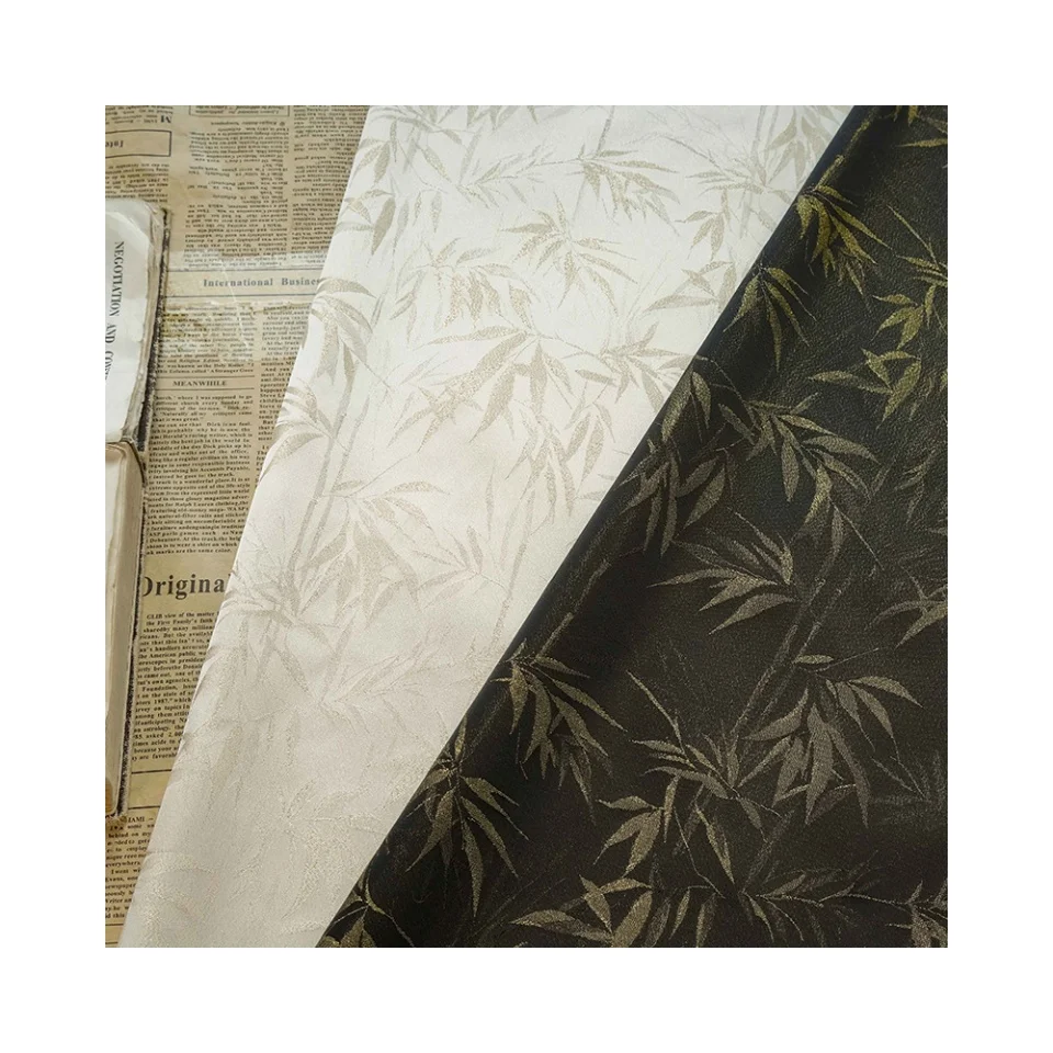 New Chinese bamboo leaves Tensilk dress cheongsam jacquard fabric for luxury bag and clothing