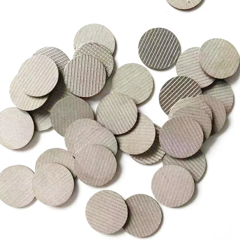 1-200 micron round stainless steel screen filter sintered mesh disc 316 304 Round Edge Covering Filter Discs