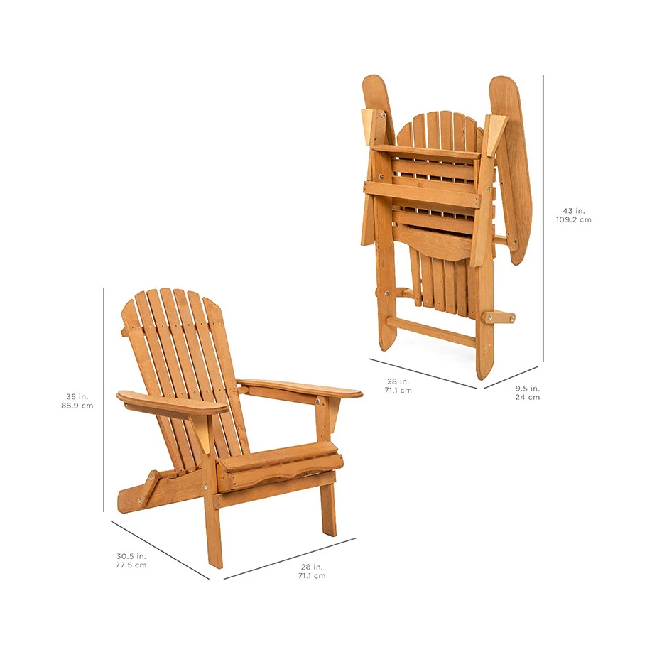 Hot Selling Morden Garden Beach Outdoor Wood Folding Adirondack Chair