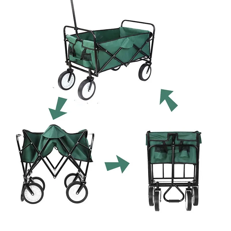 Large Capacity Wagon With 4 wheels Camping Cart  Portable Handy Cart Moving Platform Foldable beach cart