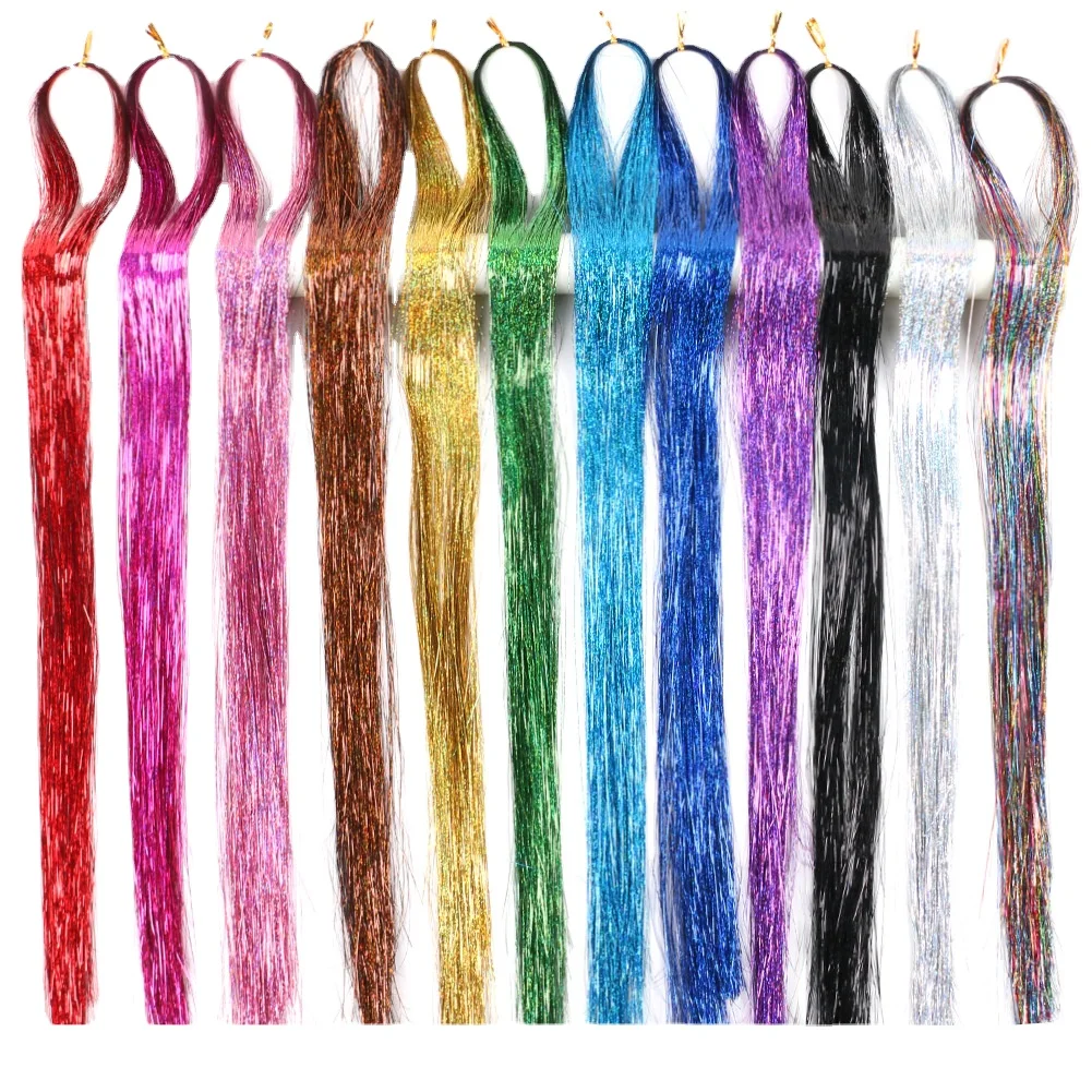 Hair Tinsel Bling Color Hair Gold and Silver Wire Magic Color Chemical Fiber Gold Scallion Wire Hair
