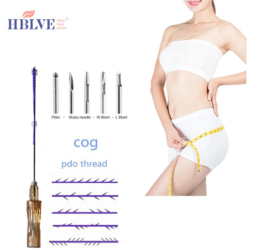 absorbable pdo thread lift 3d cog thread lift face l blunt cannula