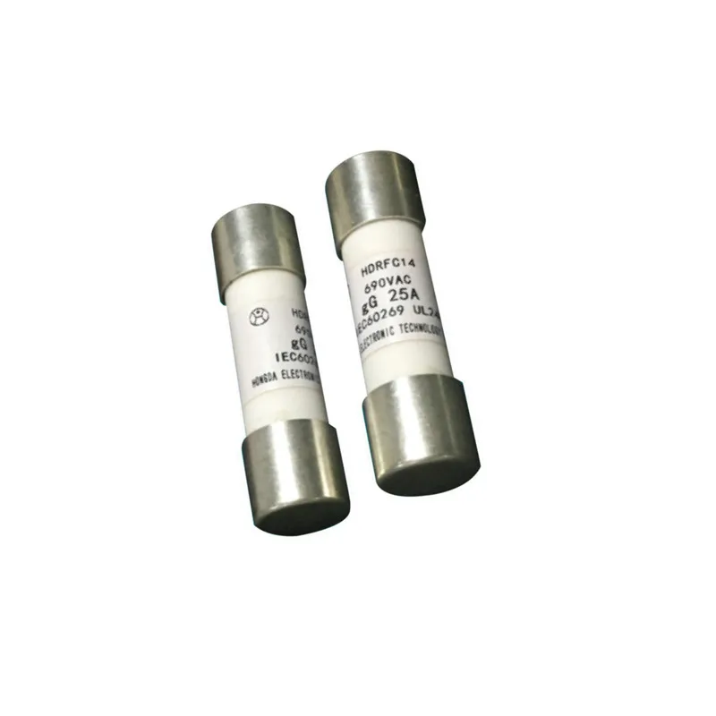 HDRFC Ceramic Tube Fast Acting Fuse 10X38 14X51 22X58 500V 1A-125A Solar PV Cutoffs Semiconductor Fusible Link